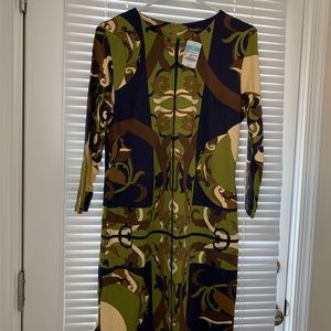 Sophia Print Crew Neck 3/4 Sleeve Sheath Dress